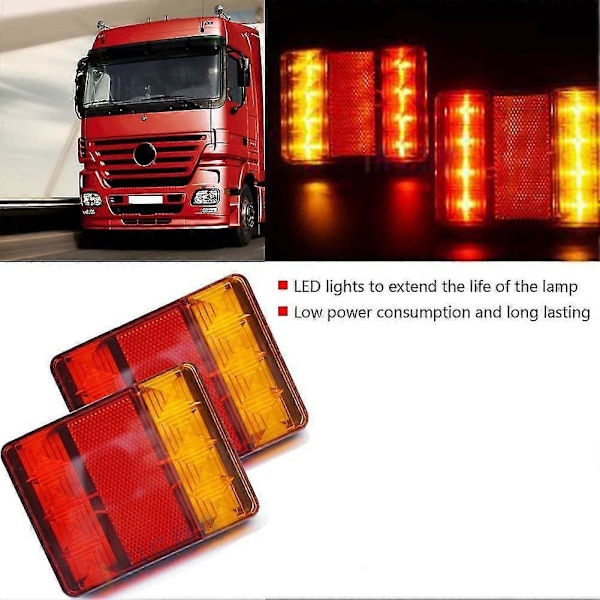 Auton takavalo 2kpl 12V 8 Led Takavalot 6 Toimintoa Perävaunun Takavalo_SZXM