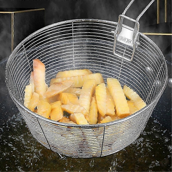 Si Fine Mesh Si Med Non-stick Bund Foldbart Håndtag Anti-skoldning Varmebestandig Rustfri Kitc 22cm