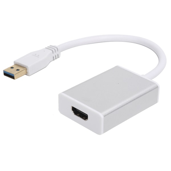 USB-liitäntä High Definition Multimedia Interface -sovittimeen, jossa on Drive Extend -näyttölaite, hopea