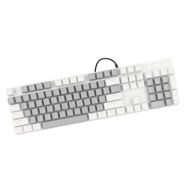 104 Key Mekaaninen pelinäppäimistö 28 Taustavalotilaa Sininen Switch Plug and Play RGB Langallinen tietokoneen näppäimistö Windowsille Valkoinen Harmaa