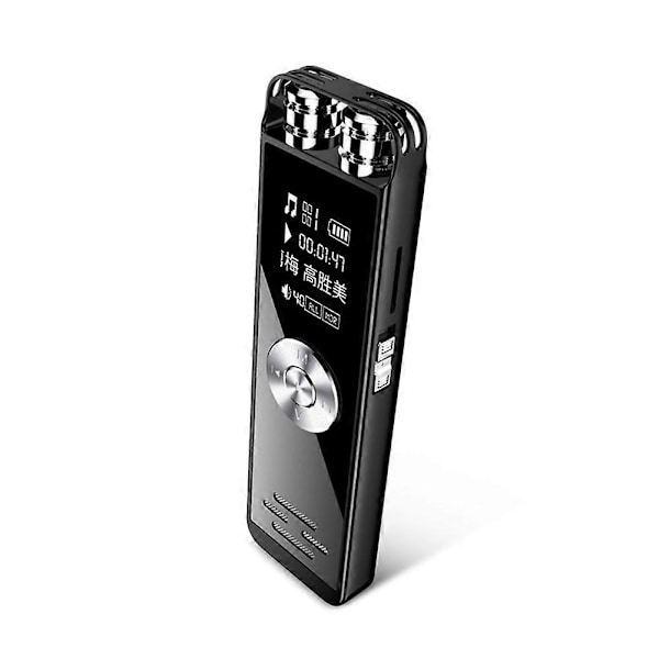 Mini Dobbelt Mikrofon Digital Stemmeoptager MP3 Afspiller Optager A