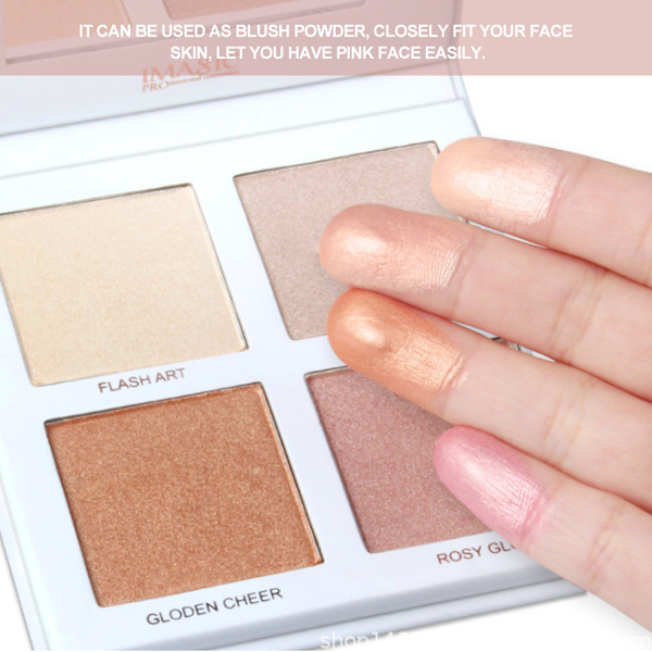 4 farver highlighter pudder ansigtskontur bronzere lysnende concealer makeupværktøj