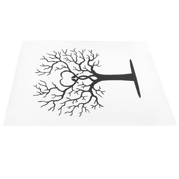 Fingeravtrycksträd DIY Gästsignatur Gästbok Canvas Tumavtrycksmålning
