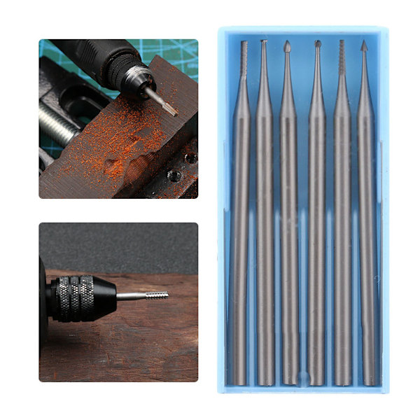 Miniatyr Drill Nål Gravering Freser Utskjæringsbiter Gull Sølv Smykker Making Tool