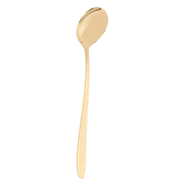 Serveringsske Messing Polerede Glatte Kanter Elegant Stil Kompakt Bærbar Rund Suppeske til Middag Cafeer Spejltype