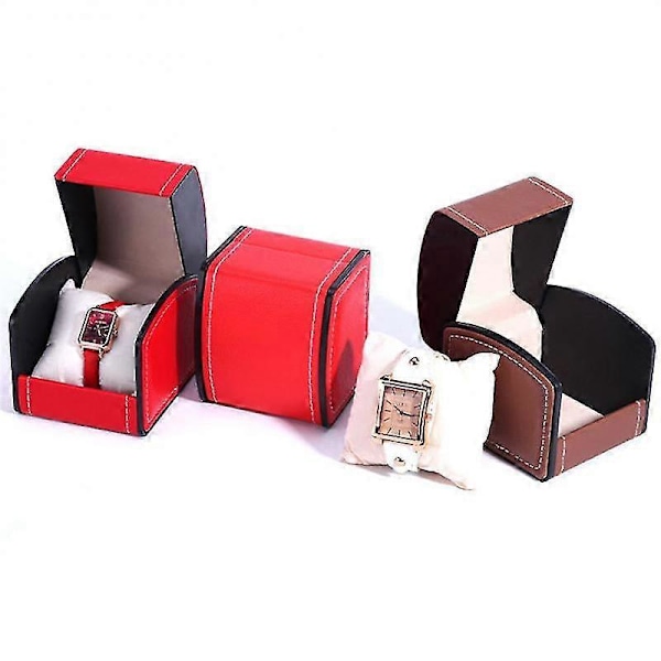 Lyxig Klockbox PU Läder Armbandsur Förvaringsfodral med Flip-lock -GSL B01