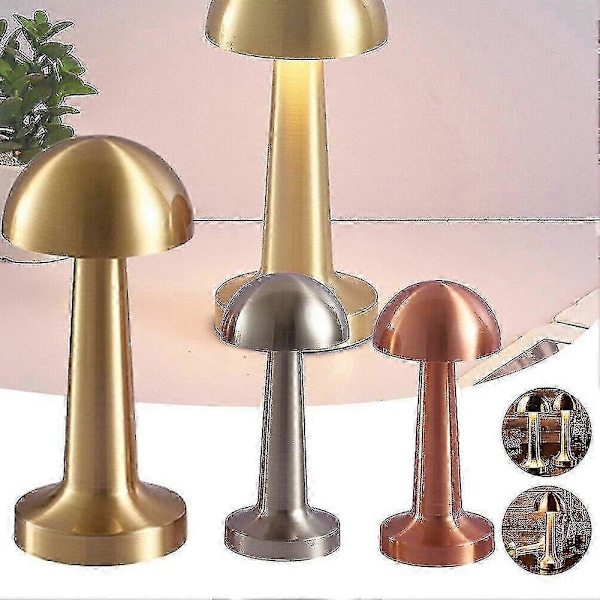 LED Bordlampe Berøringssensor Oppladbar Skrivebordslampe Soverom Restaurant Bar Dekor - JRCN Dumbbell Gull