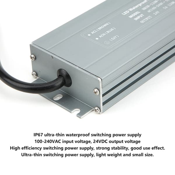 HRUW-120W-24V Strømforsyning IP67 Vanntett Adapter LED Driver Transformator 100-240VAC