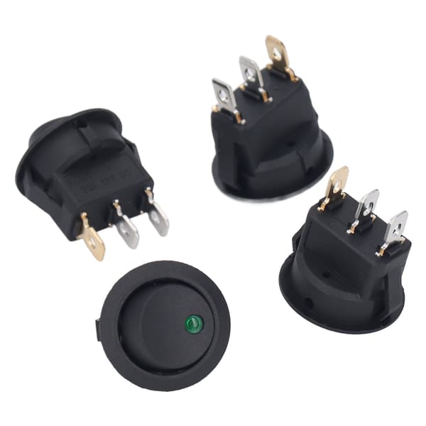 4 STK 12V Runde Strømbrytere 3 Pin 2 Posisjon LED Bryter Båt Vippebryter 20mm