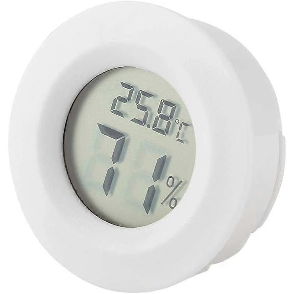 Reptil Termometer, Mini LCD Digitalt Termometer Hygrometer Rund Form til Humidorer Drivhus Have Kælder Køleskab Skab