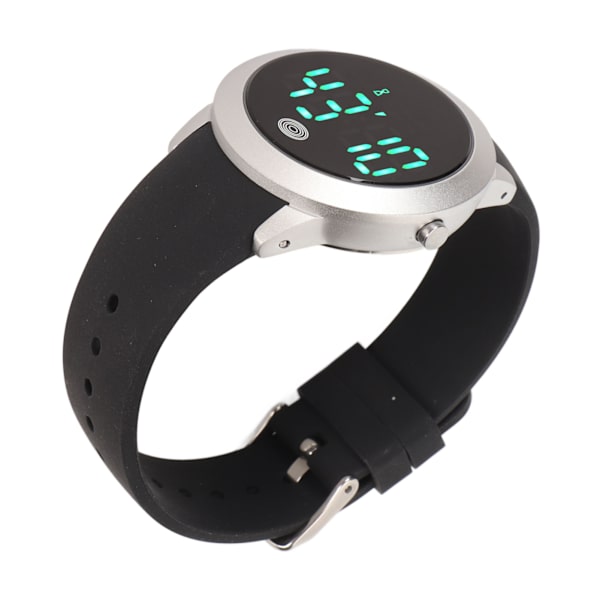 Digitalt vandtæt ur Multifunktionelt stilfuldt farveberøringsskærm Countdown Timer 12 24 timers sportsur Silver Shell Black Belt Small
