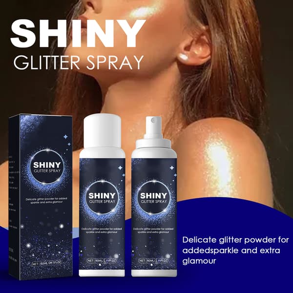 60 ml skinnende glitterspray Glitterspray til kvinder Glitterpulver Makeupspray Hår- og kropsglitterspray