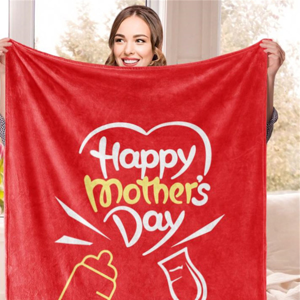 Teppe Pustende Mykt Polyester Klart Trykk Sterk Farge Maskinvaskbar Mors Gave BL326‑5 140x200cm