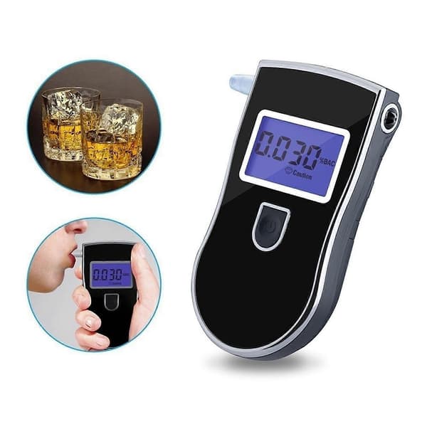 Alkoholtester med hurtig responshastighed Højpræcisions åndedrætstestapparat til hjemmefester Svart