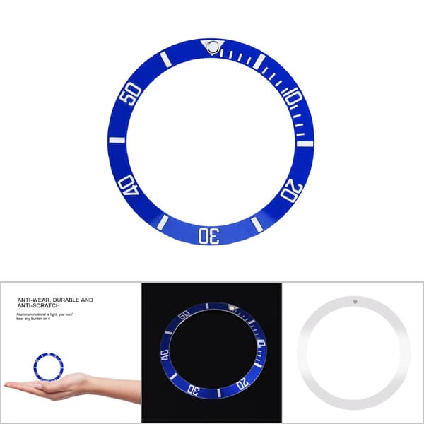 Klokke Armbåndsur Aluminium Materiale Loop Bezel Innsettingsring Erstatningsdel (Blå)