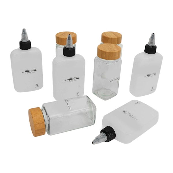 Camping kryddflaska kit utomhus picknick kryddbehållare förseglad krydda krydda dispenser svart