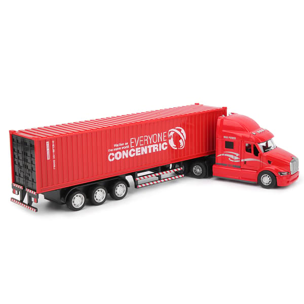 Legering Simulering Container Bilmodell Barn Trekk Bakover Bil Leketøy med Lyd Lys (Rød)