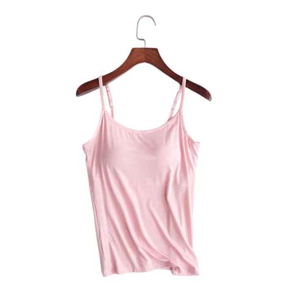 Slim Fit Padded Tank Tops med innebygd BH for kvinner 2XL lys rosa