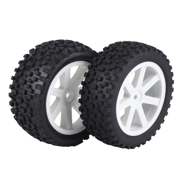 4st 1/10 RC Lastbils Gummidäck Hjul för ZD Racing Buggy Crawler Bil Vit