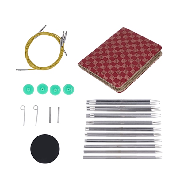 10 par utbytbara cirkulära stickningsnålar set ergonomisk design P-typ nålknappar stickningstillbehör för hemmet
