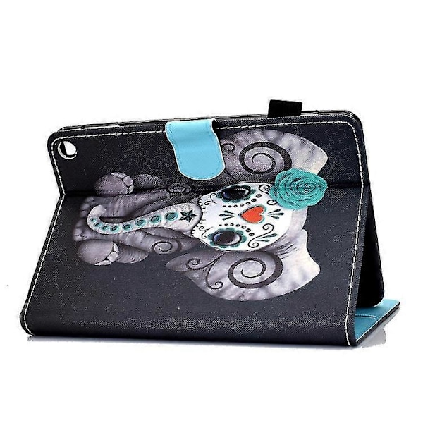 Målat Mönster Tpu Horisontellt Flip Läder Skyddsfodral För Kindle Fire Hd 8 2020 Zekai Rose Elephant