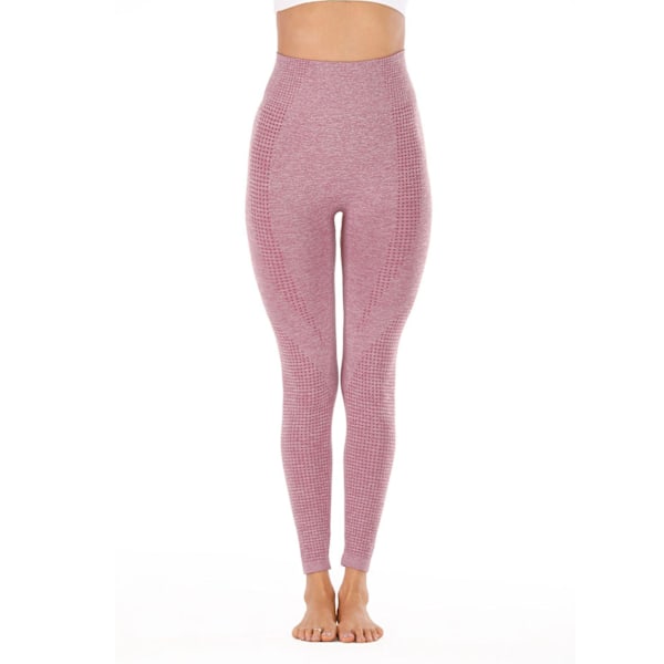 Kvinde trænings leggings høj talje hofteløftning åndbar behagelig sports leggings vinrød S