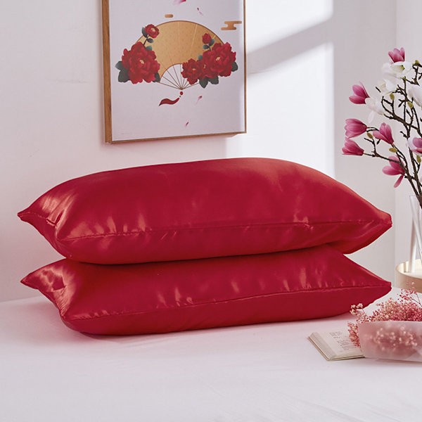 1PC Luxury Simulation Silk Satin Pillow Case Color Pillow Cover