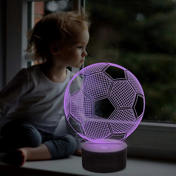 2025 Egnede Fodbold Natlamper til Børn 3D Illusion Fodboldlamper 16 LED Fjernbetjening Farveskiftende Touch Bord Skrivebordslamper Dekor Cool Gave Fødselsdag Xm