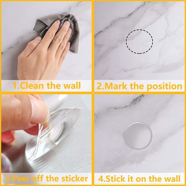 6 stk klar elastisk silikon dørstopper selvklebende veggbeskytter for skapdørhåndtak, dører og trekk
