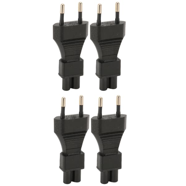 4 stk. EU-stik han til IEC320 C5 strømadapter 2,5A 250V Plug and Play strømstikadapter EU-stik 100‑250V