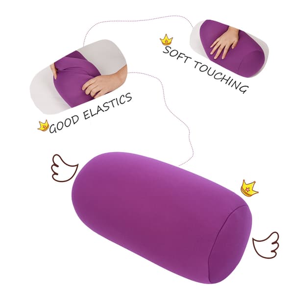 Micro Mini Microbead Ryggpute Rull Pute Reise Hjem Sove Komfortabel Lilla