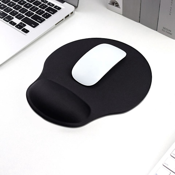 Ergonomisesti muotoiltu liukumaton kumialustainen hiiren alusta, musta