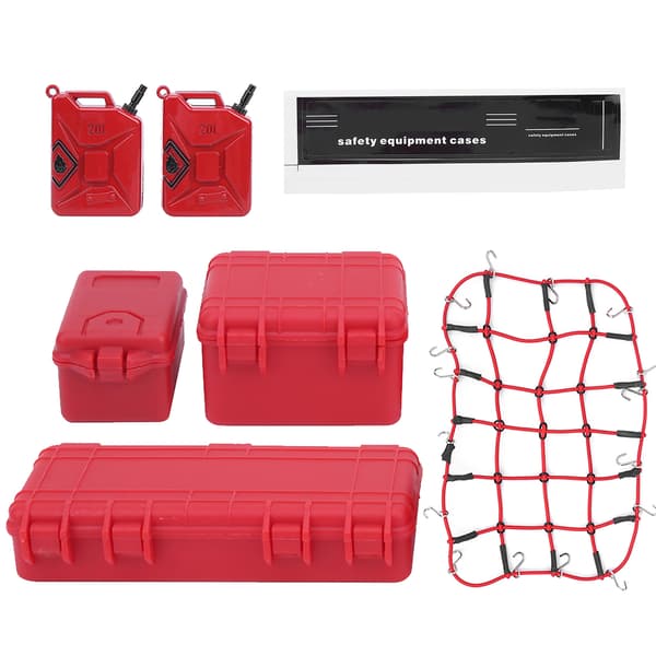 Simulerad Dekorationsväska Nät Resväska Bränsletankar Kit för 1/8 1/10 Modell Crawler RC Bil
