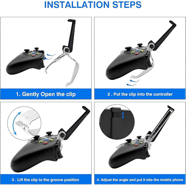 Telefonhållare för Xbox Series S/X-handkontroll, hopfällbar infällbar spelhandkontrollhållare Clip Smart Controller Clip Holder Telefonfäste Clip för Xbox S