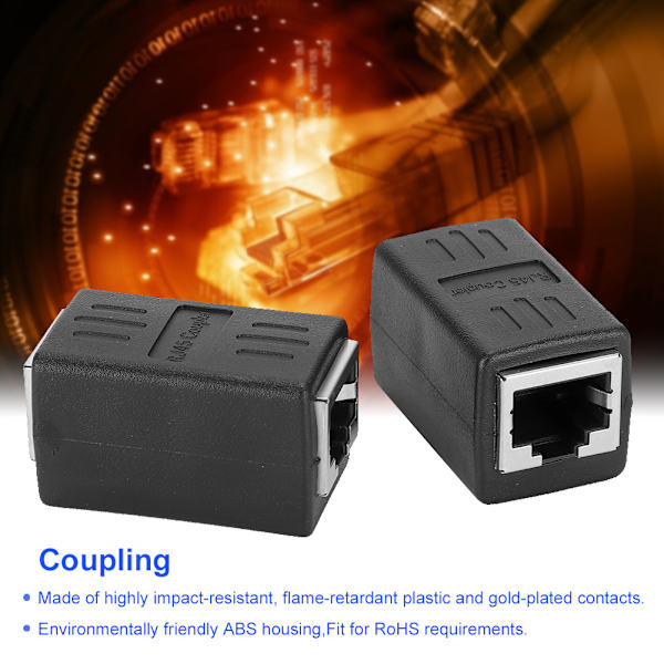 2 kpl RJ45-kaapeliliitin, naaras-naaras-sovitin Cat7/Cat6/Cat5e-kaapeleille
