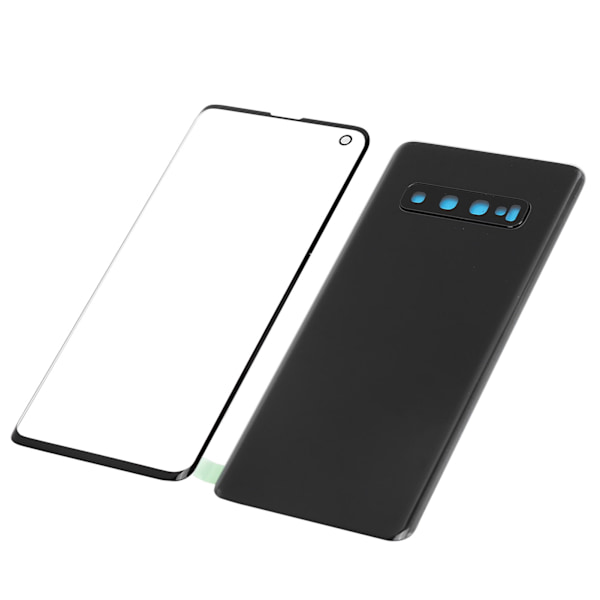 Samsung S10 G973 -puhelimen takalasin kansi ja ulompi lasipaneelin vaihto - Musta
