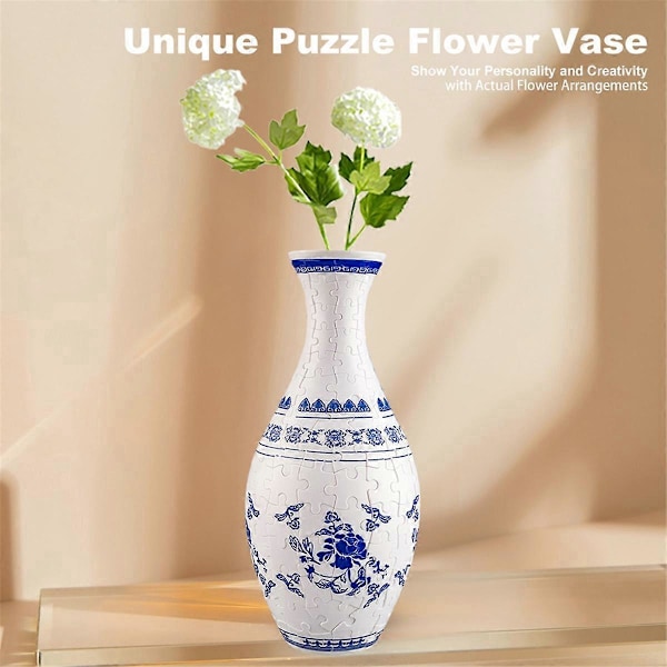 3D Puslespil Vaser DIY Stue Blomsterarrangementer Boligindretning A