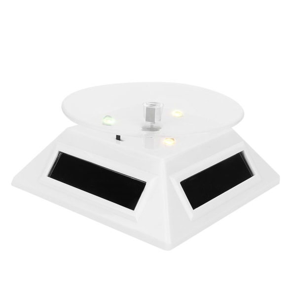 Elektrisk LED-lys Solcelledrevet roterende platespillerskjermstativ for smykketelefonklokker Kamera