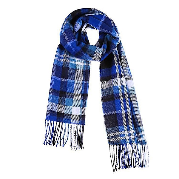 Varmt Rutemønster Dame Vinter Skjerf Og Skjerf Unisex Svart Og Grå