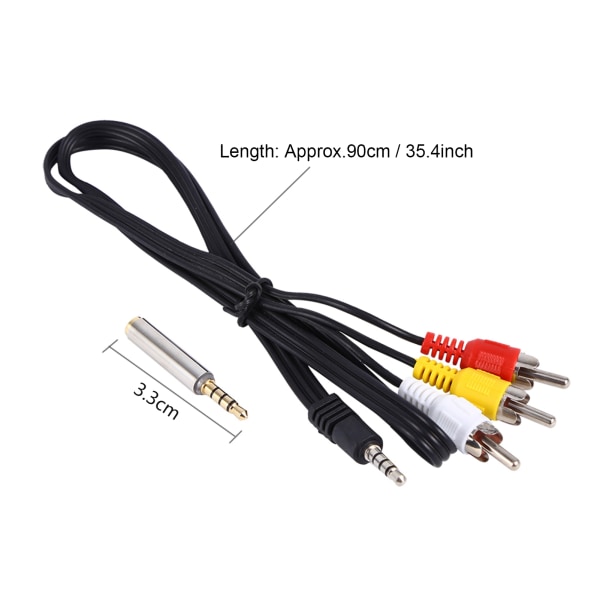 AV-kabel AV-videoledning for Raspberry Pi 2 Model B+ Plug And Play Ny