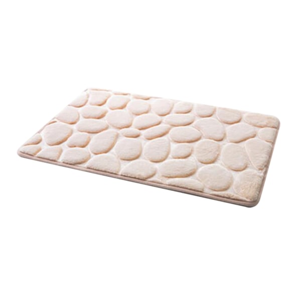 3D Cobblestone Halkfri vattenabsorberande matta Badrum Kök (beige)