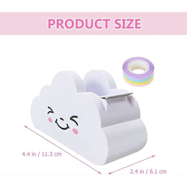 1 Sett Tape Dispenser Regnbueform Washi Tape Dispensere Skrivebord Washi Papir Dispenser for Kontor Hjem Skole