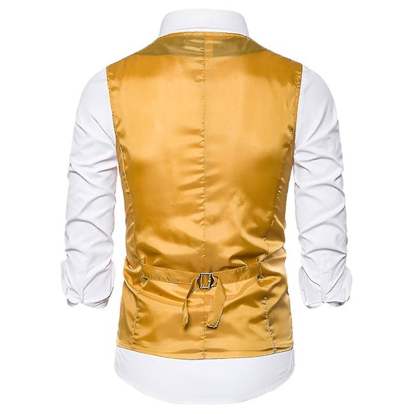 Paljetter Casual Vest for Menn - XL Gull