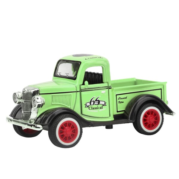 Legering Træk Tilbage Bil Legetøj Pickup Truck Model Støbt Legetøj Lyd Lys Bil Køretøj Legetøj (Grøn)