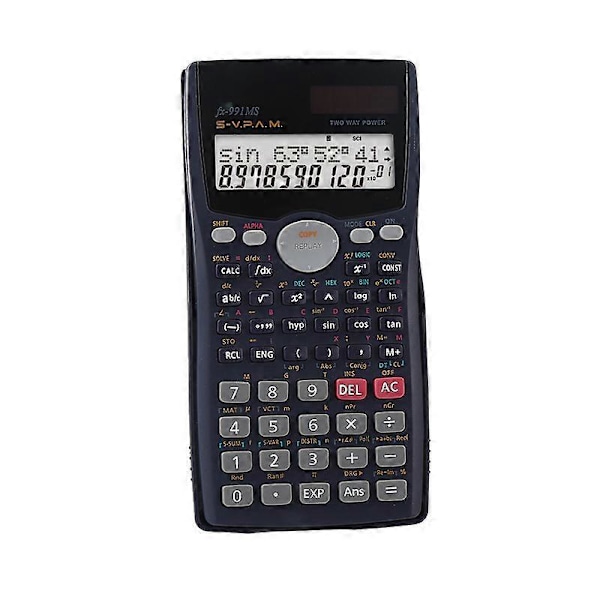 Sort Videnskabelig Lommeregner 240 Matematik og 2 Funktioner - Stor Skærm