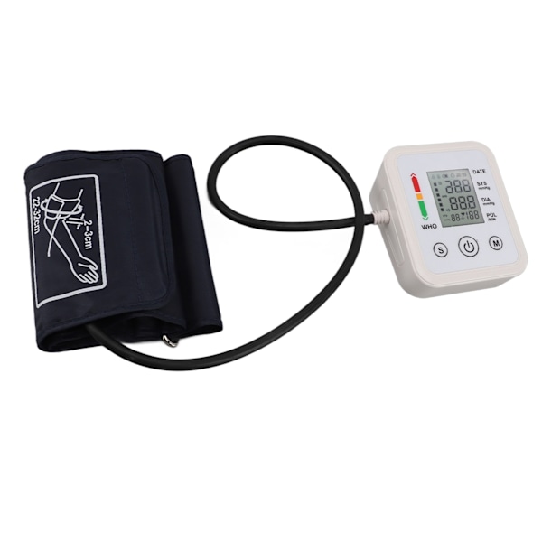 Blodtrycksmätare Överarm LCD-display Stora siffror Batteri USB-driven Automatisk BP-maskin DC6V för hemmet