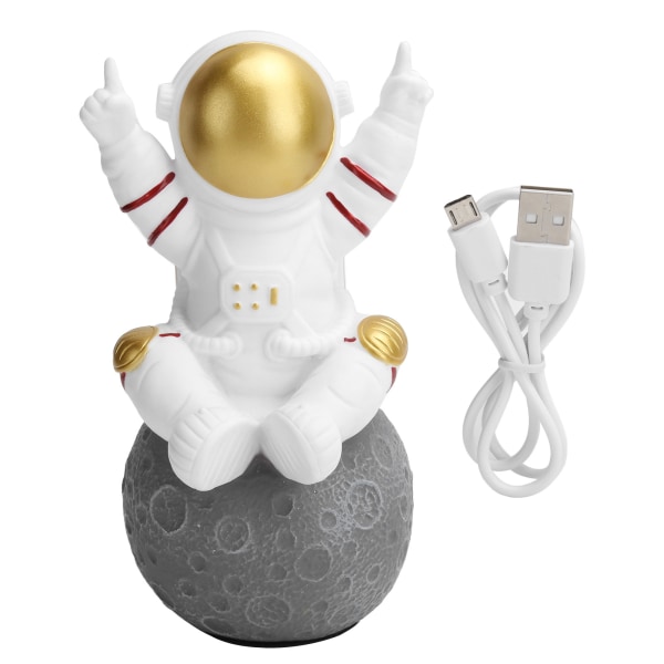 Söt Astronaut trådlös Bluetooth högtalare TWS Mini Bärbar Högtalare med FM-minneskort Gyllene