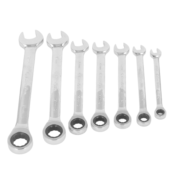 7-delad spärrnyckelsats metrisk 72 tänder CRV-nycklar handverktyg 8 10 12 13 14 17 19mm