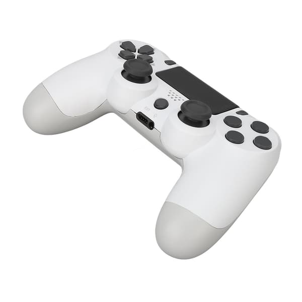 Trådlös spelkontroll Multifunktionell dubbelvibrations Bluetooth-gamepad för PS4-spelkontroller Vit
