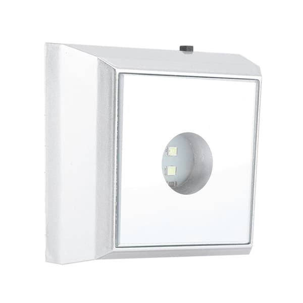Firkantet LED Lampefot Stativholder for Krystall Akryl Statue Display Sølv (Hvitt Lys)
